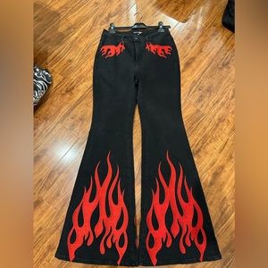 Dolls Kill Casper flame jeans size m
